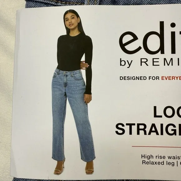 Edited Remi Bader Jeans Womens 8 Loose Straight Leg High Rise Stretch Comfort - Picture 4 of 16